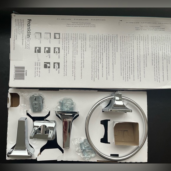 Franklin Brass Futura - Toilet Paper Holder, Shower Hook Towel Ring set Chrome - Picture 2 of 6